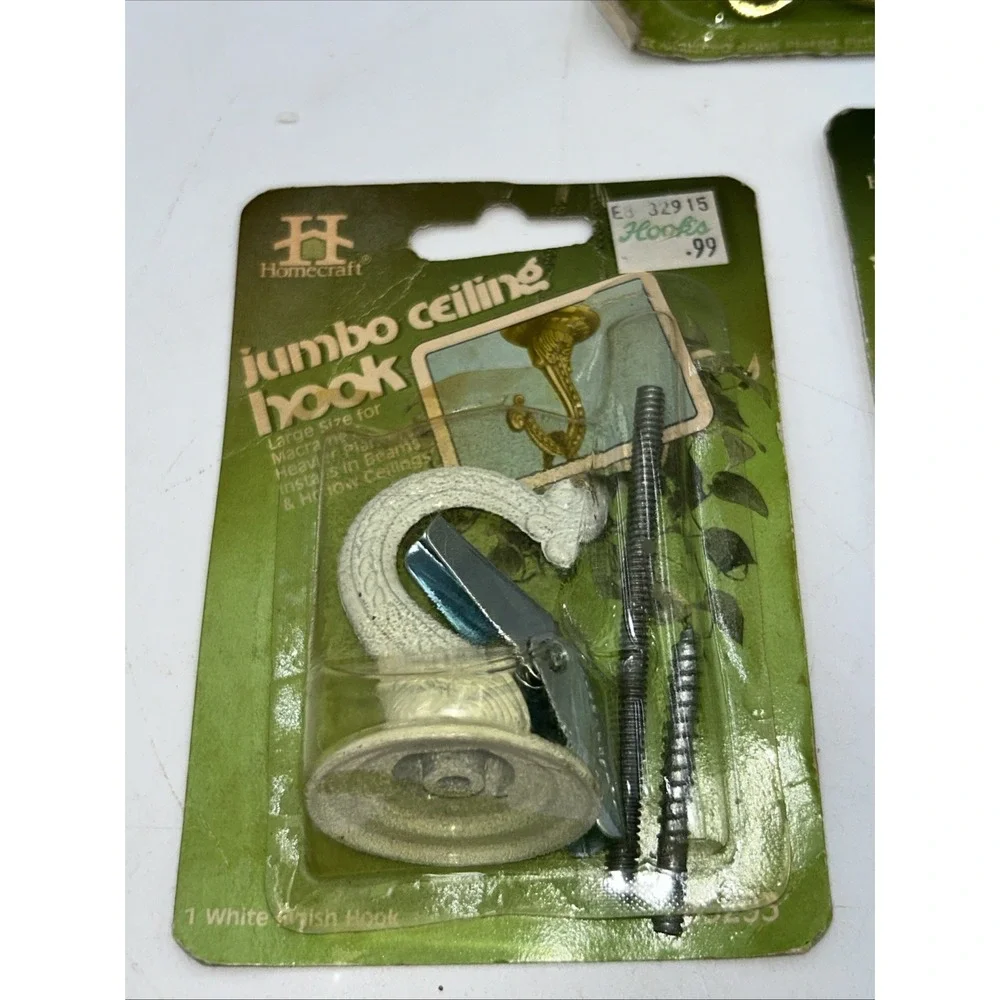 Vintage NOS Homecraft Jumbo Ceiling Hooks And Decorative Planter Chain 1980's
